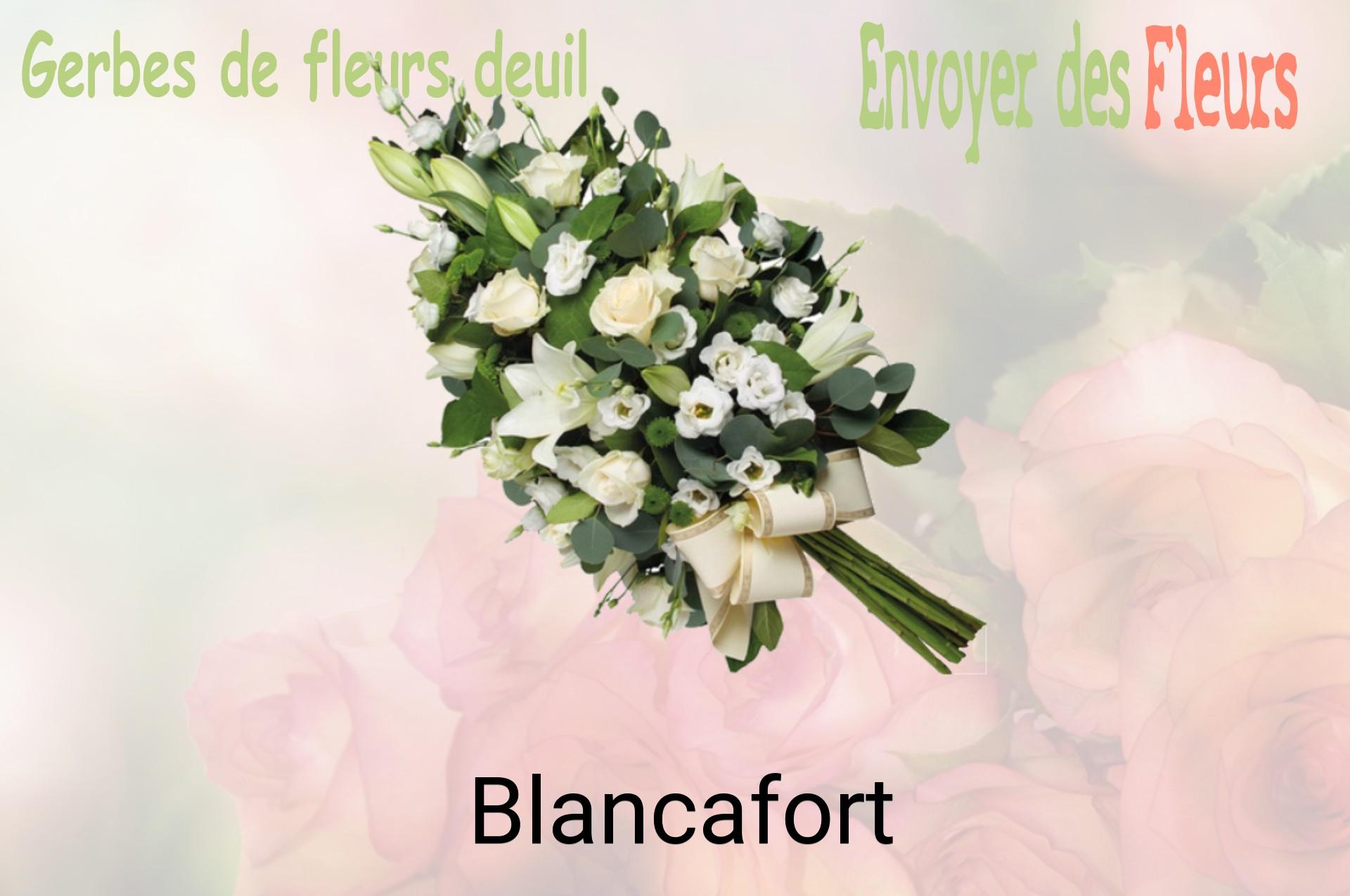 Gerbe de fleurs de deuil livrée à Blancafort